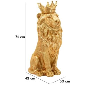 Mauro Ferretti Statue Lion Manteau Royal 30x42x74 cm doré