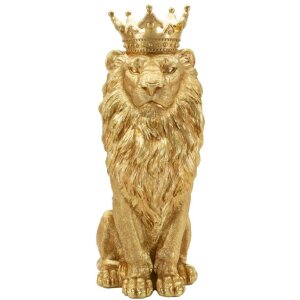 Mauro Ferretti Statue Lion Manteau Royal 30x42x74 cm doré