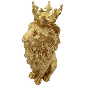 Mauro Ferretti Statue Lion Manteau Royal 30x42x74 cm doré