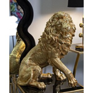 Mauro Ferretti Statue lion assis doré 45x29x55 cm