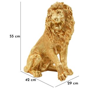 Mauro Ferretti Statue lion assis doré 45x29x55 cm