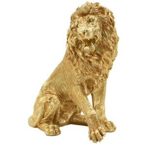 Mauro Ferretti Statue lion assis doré 45x29x55 cm