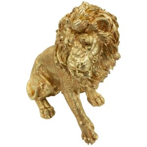 Mauro Ferretti Statue lion assis doré 45x29x55 cm