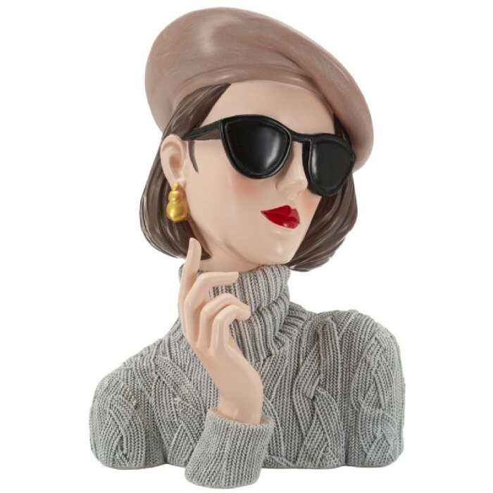 Mauro Ferretti Statue Parisienne 18,5x14x26 cm gris
