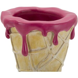 Mauro Ferretti Pot à fleurs en forme de cornet doré et rose 12,5x11x31 cm