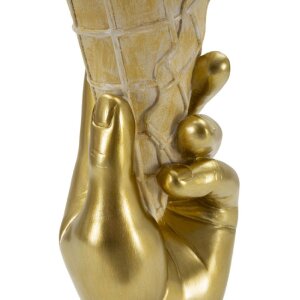 Mauro Ferretti Pot à fleurs en forme de cornet doré et rose 12,5x11x31 cm