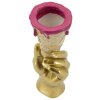 Mauro Ferretti Pot à fleurs en forme de cornet doré et rose 12,5x11x31 cm