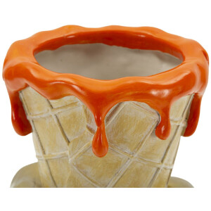 Mauro Ferretti Pot à fleurs en forme de cornet 18x16x26 cm doré orange