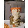 Mauro Ferretti Pot à fleurs en forme de cornet 18x16x26 cm doré orange