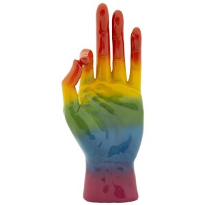 Mauro Ferretti Figurine main arc-en-ciel OK 16x10,5x36 cm multicolore