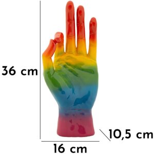 Mauro Ferretti Figurine main arc-en-ciel OK 16x10,5x36 cm multicolore