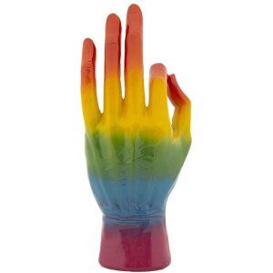 Mauro Ferretti Figurine main arc-en-ciel OK 16x10,5x36 cm multicolore