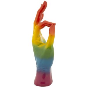 Mauro Ferretti Figurine main arc-en-ciel OK 16x10,5x36 cm multicolore