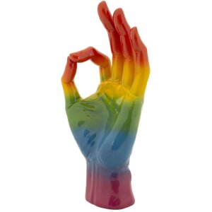 Mauro Ferretti Figurine main arc-en-ciel OK 16x10,5x36 cm multicolore
