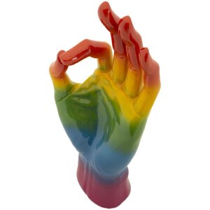 Mauro Ferretti Figurine main arc-en-ciel OK 16x10,5x36 cm multicolore
