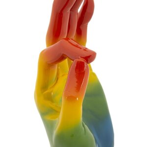 Mauro Ferretti Figurine main arc-en-ciel OK 16x10,5x36 cm multicolore