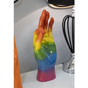 Mauro Ferretti Figurine main arc-en-ciel OK 16x10,5x36 cm multicolore