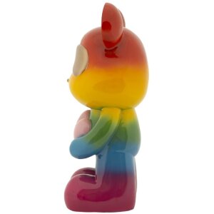 Rainbow Bear Petit ours debout multicolore 22,5x17,5x42,5 cm polyrésine