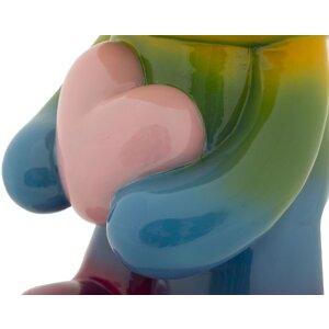 Rainbow Bear Petit ours debout multicolore 22,5x17,5x42,5 cm polyrésine