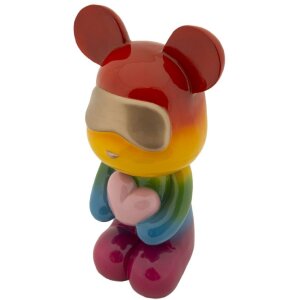 Rainbow Bear Petit ours debout multicolore 22,5x17,5x42,5 cm polyrésine