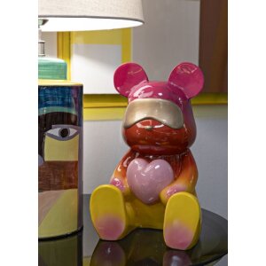 Mauro Ferretti Figurine ours arc-en-ciel 21,5x20,5x32 cm rouge jaune