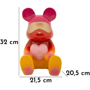 Mauro Ferretti Figurine ours arc-en-ciel 21,5x20,5x32 cm rouge jaune