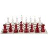 Mauro Ferretti Jeu déchecs rouge et blanc 61x61x14 cm