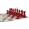Mauro Ferretti Jeu déchecs rouge et blanc 61x61x14 cm