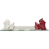 Mauro Ferretti Jeu déchecs rouge et blanc 61x61x14 cm