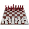 Mauro Ferretti Jeu déchecs rouge et blanc 61x61x14 cm