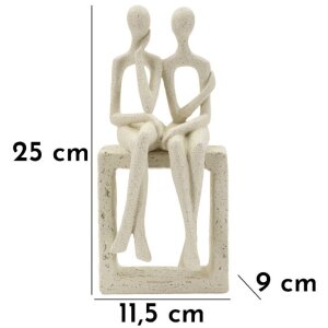 Mauro Ferretti Stons Figurine en paire 11,5x9x25 cm crème