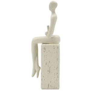 Mauro Ferretti Figurine Stons crème 8,5x6,5x24 cm