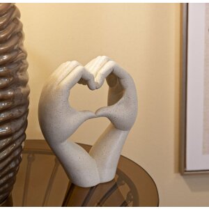 Mauro Ferretti Sculpture Amour Pierres 16,5x7x20 cm crème