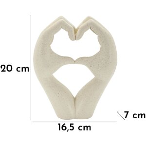 Mauro Ferretti Sculpture Amour Pierres 16,5x7x20 cm crème
