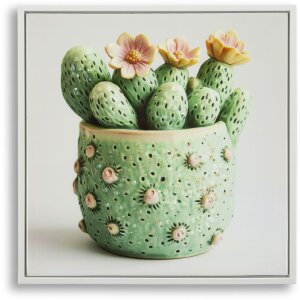 Mauro Ferretti Tableau toile avec cadre Vase cactus...