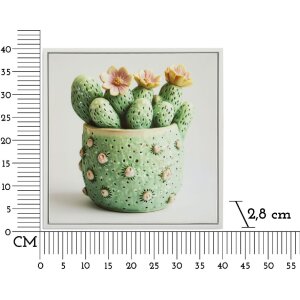 Mauro Ferretti Tableau toile avec cadre Vase cactus 40x2,8x40 cm