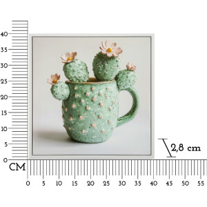 Mauro Ferretti Tableau sur toile avec cadre Vase Kaktus 40x2,8x40 cm