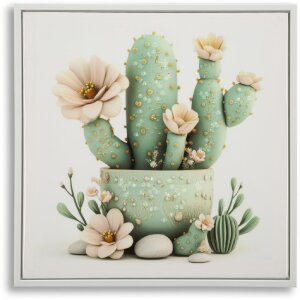 Mauro Ferretti Tableau toile avec cadre Vase cactus...