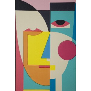 Mauro Ferretti Tableau Picassy avec cadre 50x3,3x70 cm