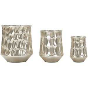 Mauro Ferretti Ensemble de vases argenté 3 pièces