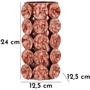 Mauro Ferretti Vase Drop rouge 12,5x12,5x24 cm