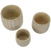 Mauro Ferretti Ensemble de 3 cachepots Flocke 30,5x27 / 25x22,2 / 19,5x18 cm crème
