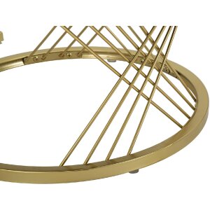 Mauro Ferretti Ensemble de 2 tables basses Votix crème doré 70x48 50x43,5 cm