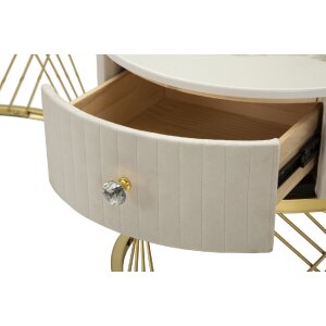 Mauro Ferretti Ensemble de 2 tables basses Votix crème doré 70x48 50x43,5 cm