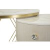 Mauro Ferretti Ensemble de 2 tables basses Votix crème doré 70x48 50x43,5 cm