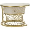 Mauro Ferretti Ensemble de 2 tables basses Votix crème doré 70x48 50x43,5 cm