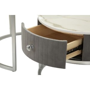 Mauro Ferretti Table basse Greys 2 pièces 70x45 – 50x40 cm gris argenté