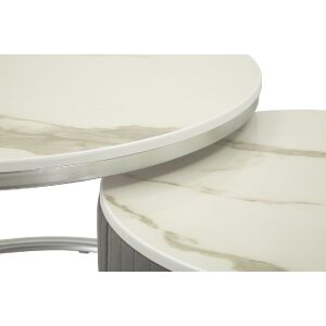 Mauro Ferretti Table basse Greys 2 pièces 70x45 – 50x40 cm gris argenté