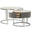 Mauro Ferretti Table basse Greys 2 pièces 70x45 – 50x40 cm gris argenté