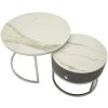 Mauro Ferretti Table basse Greys 2 pièces 70x45 – 50x40 cm gris argenté